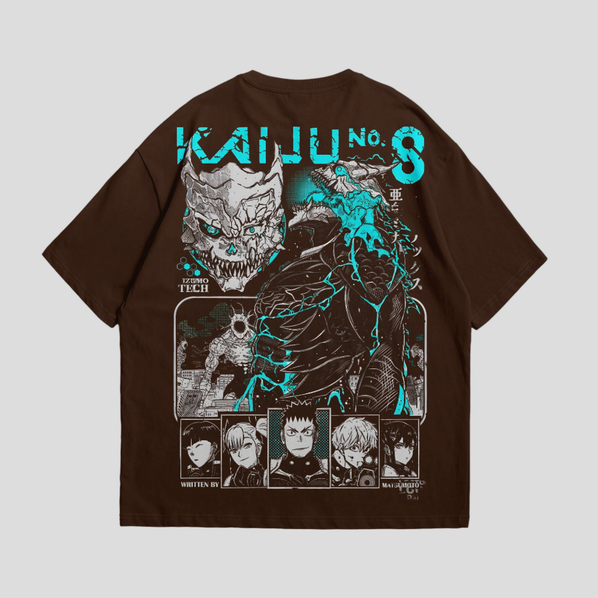 Kaiju No 8 Oversized 240 GSM Brown Coffee