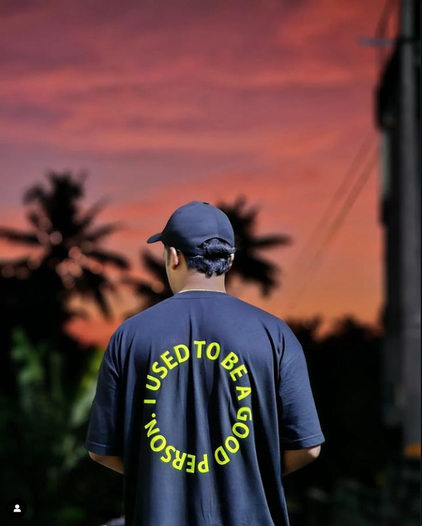 Used to be a Good person Floroscent Print Oversized Tshirt 240 GSM