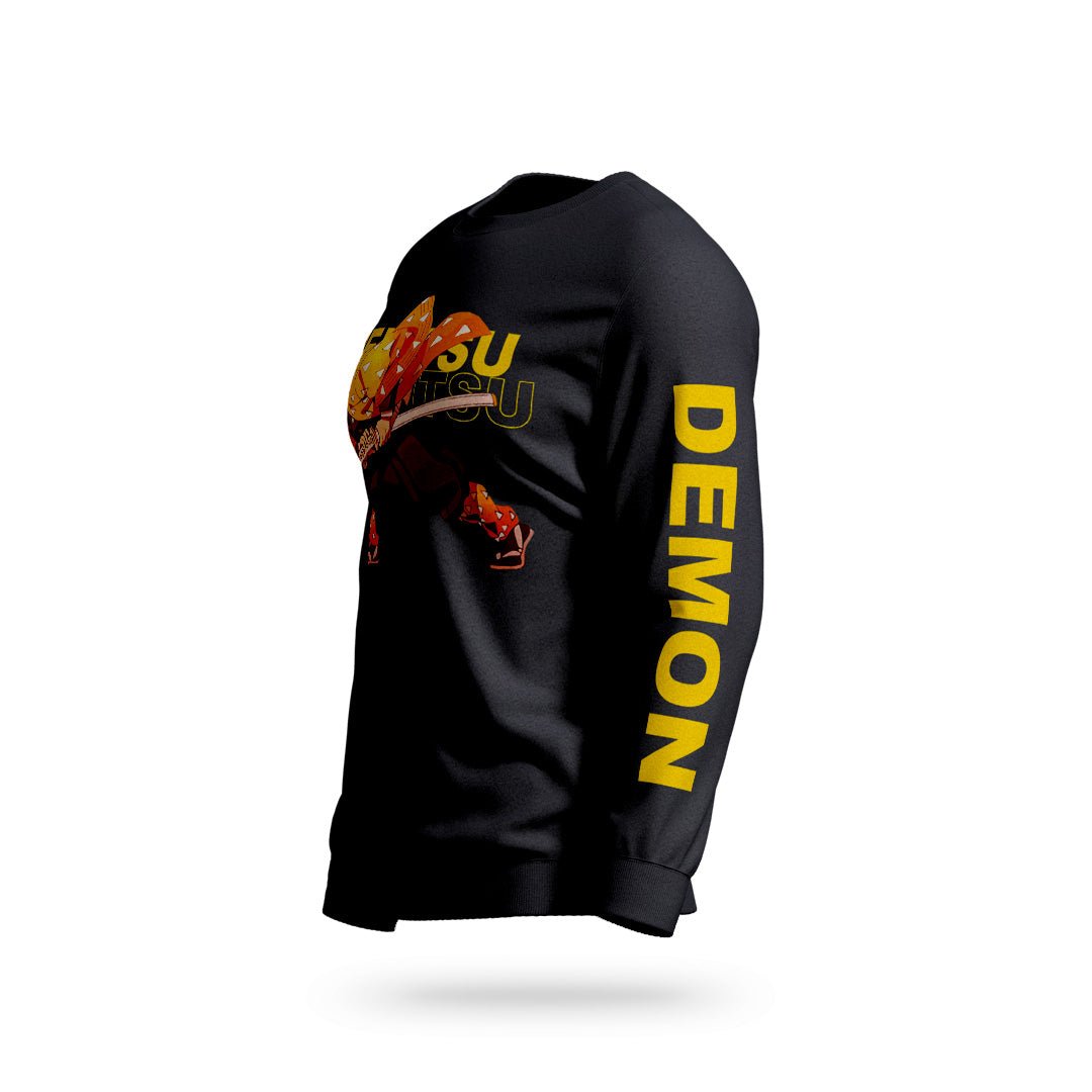 Zenitsu Demon Slayer Black Sweatshirt - Gizmoz.in