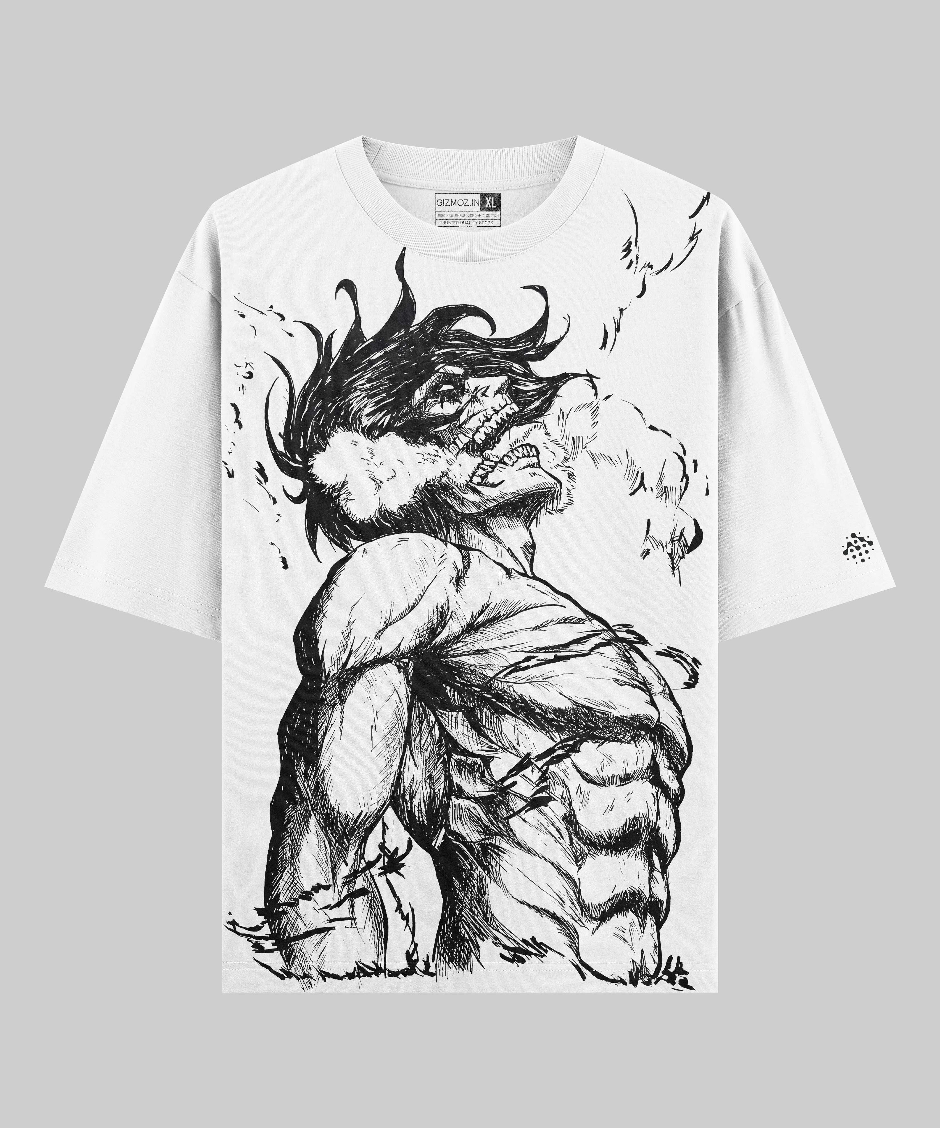 Attack Titan White Oversized 240 GSM