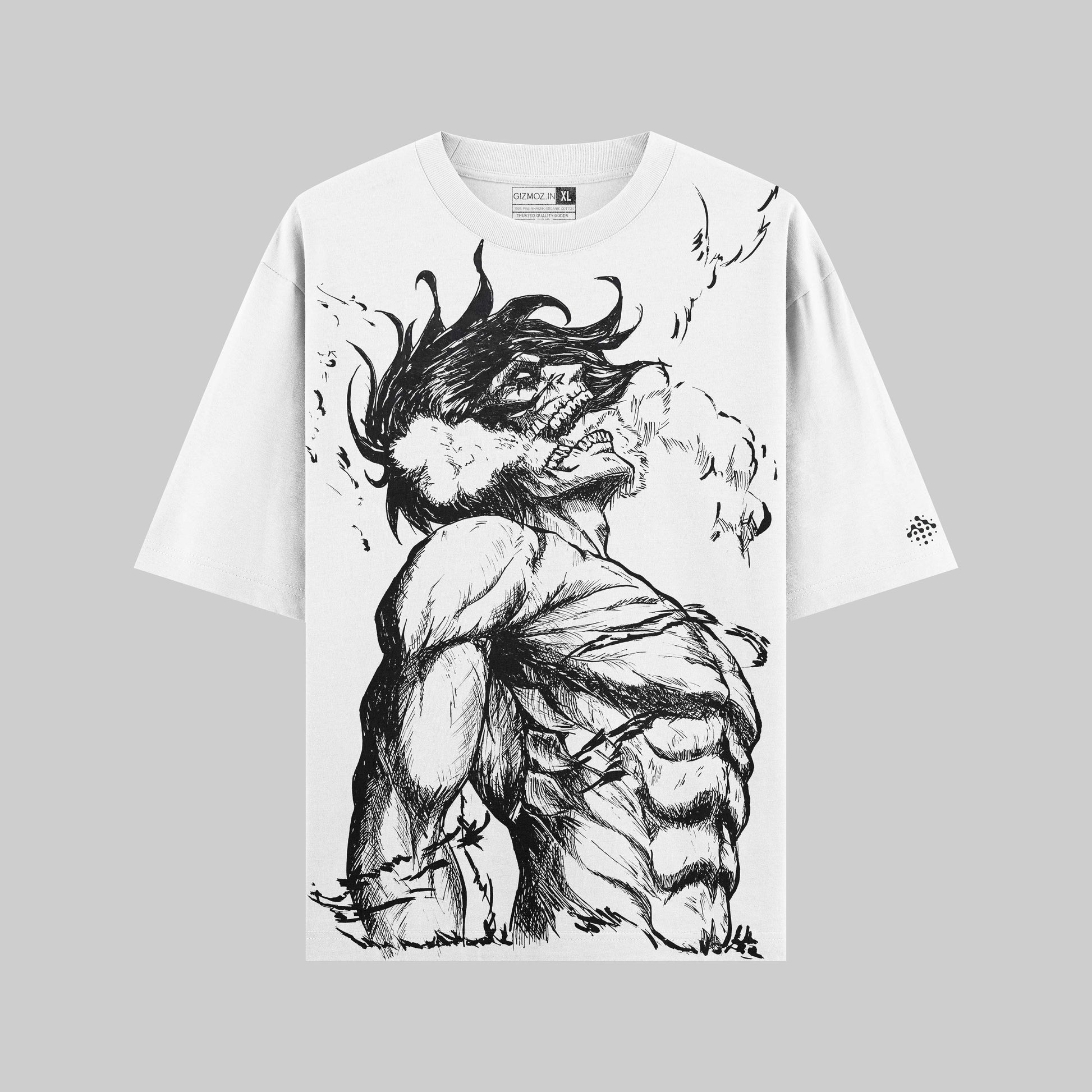 Attack Titan White Oversized 240 GSM