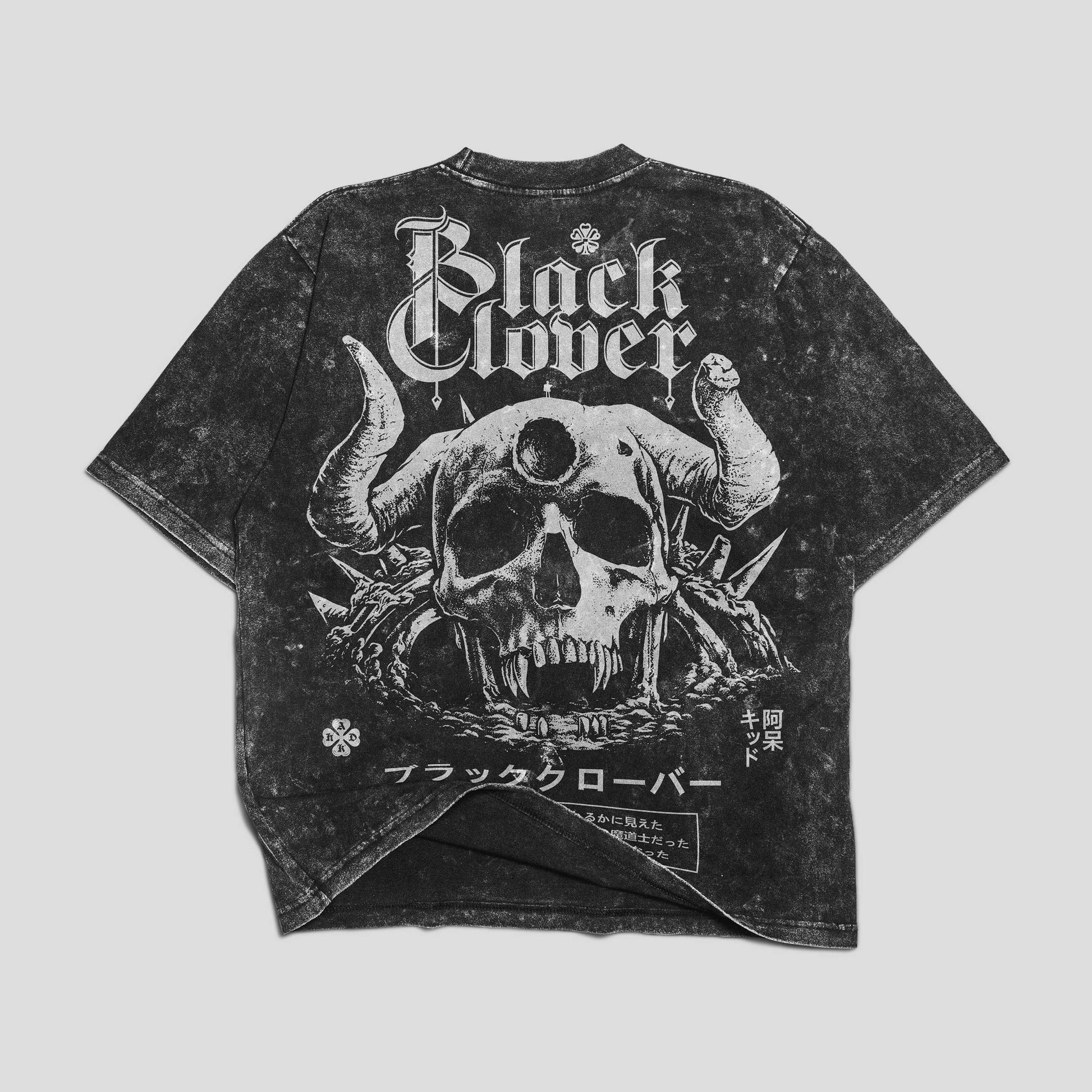 Black Clover Acid Wash Oversized Tshirt