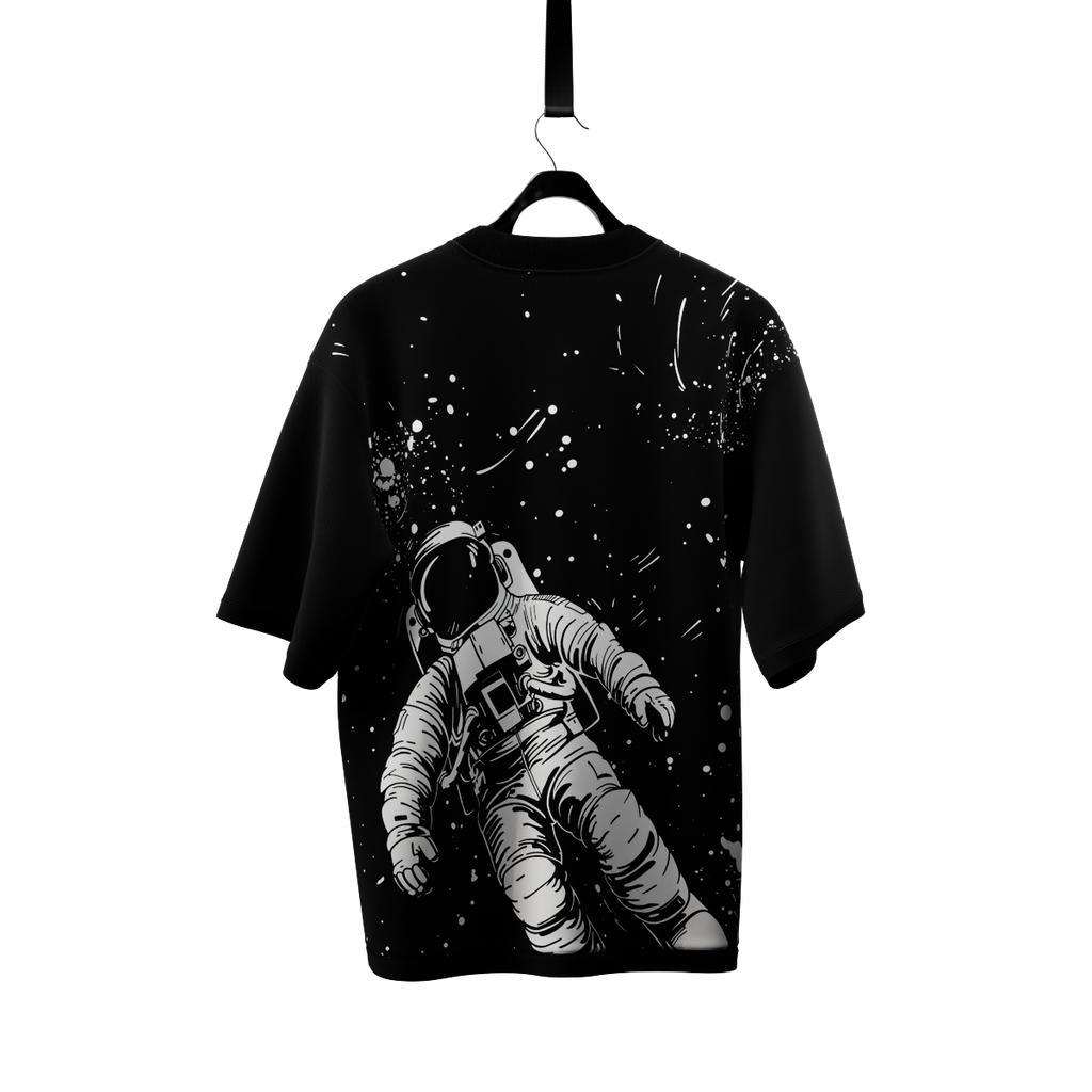 Deep in Space Black Oversized Streetwear 240GSM Tshirt