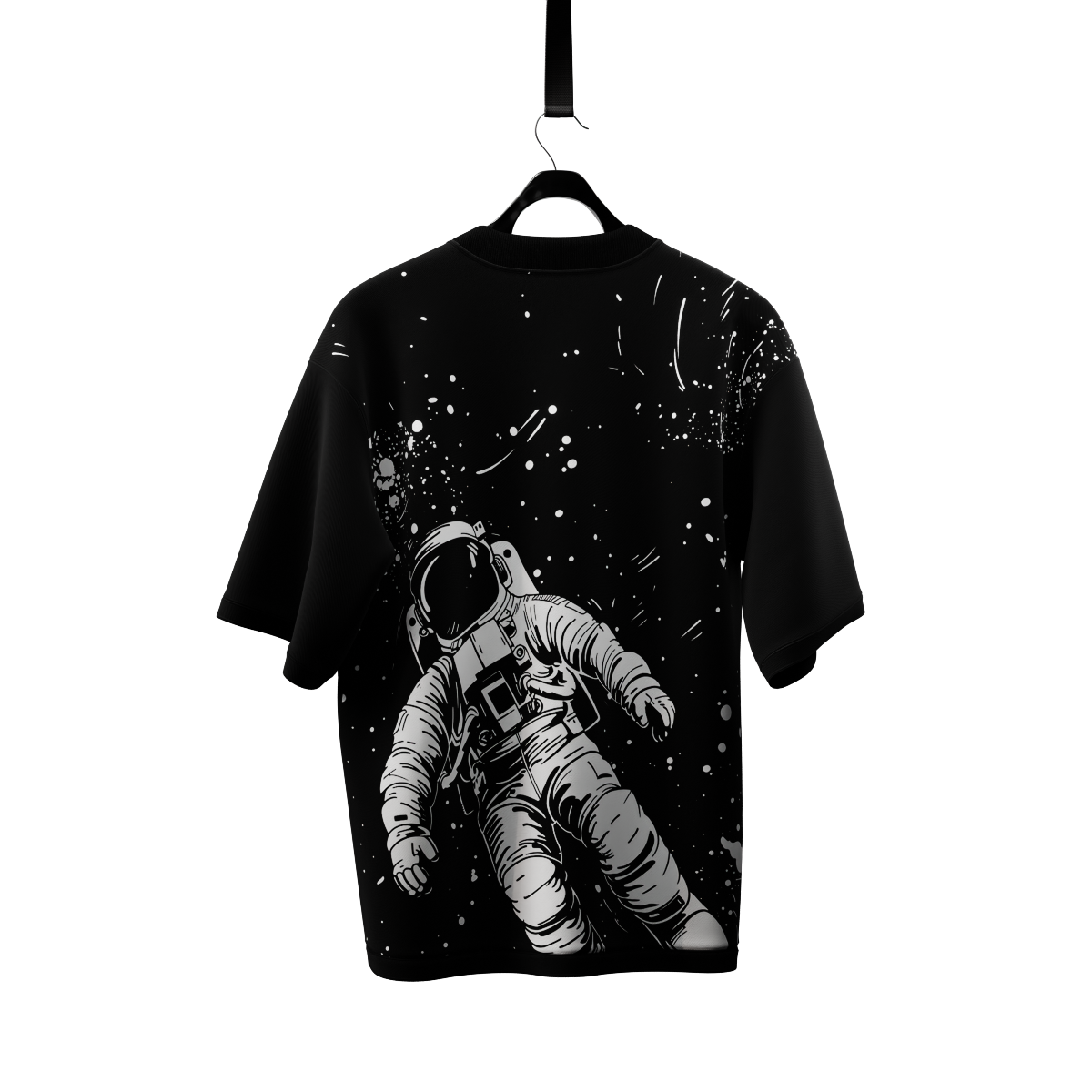 Deep in Space Black Oversized Streetwear 240GSM Tshirt