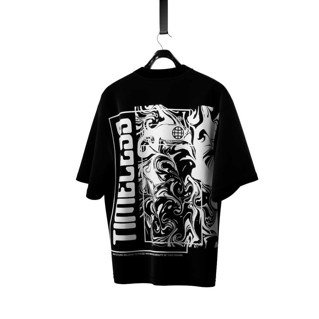 Timeless Black Oversized Streetwear 240GSM Tshirt