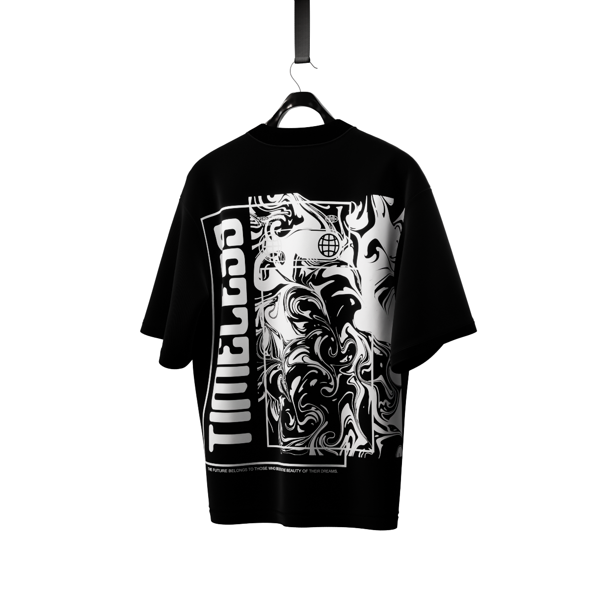 Timeless Black Oversized Streetwear 240GSM Tshirt