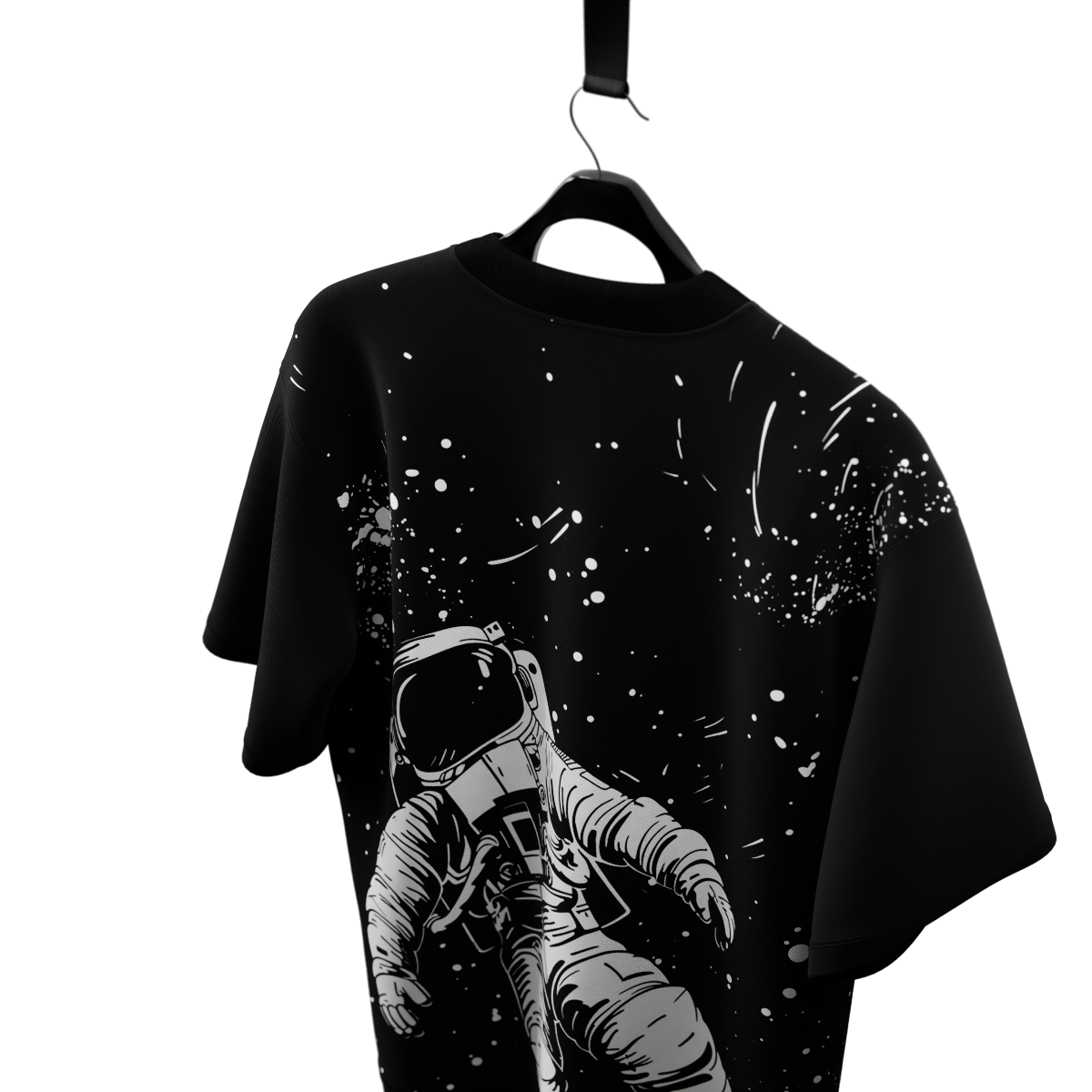 Deep in Space Black Oversized Streetwear 240GSM Tshirt