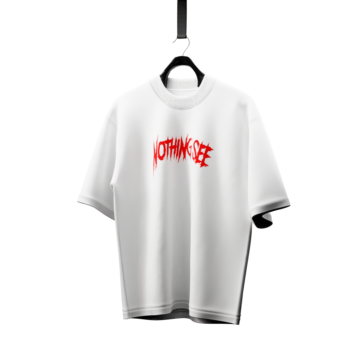 Nothing See White Oversized Streetwear 240GSM Tshirt