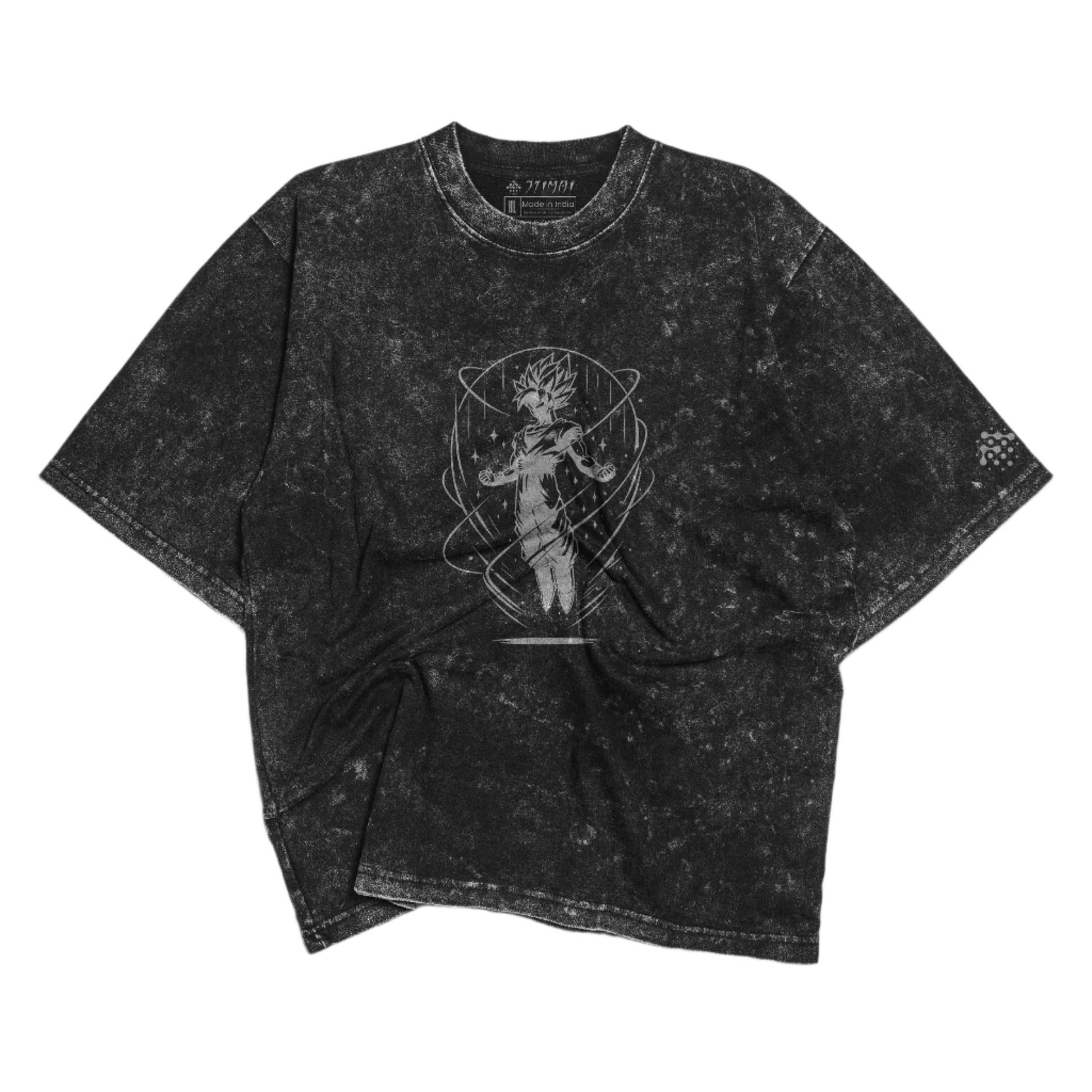 Goku Grey Acid washed Oversized 240 GSM