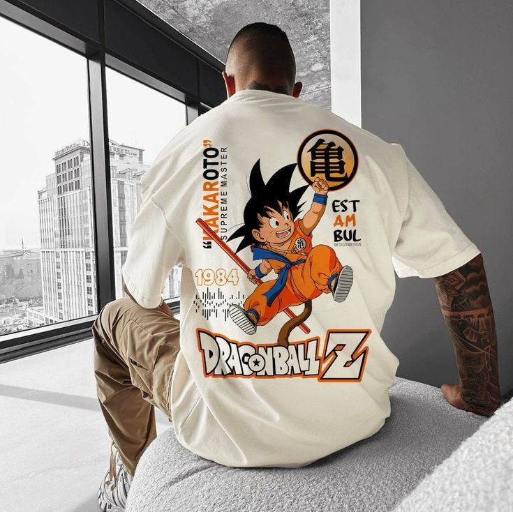 Goku 1984 Edition Oversized Tshirt Drop Shoulder 240 GSM Gizmoz.in