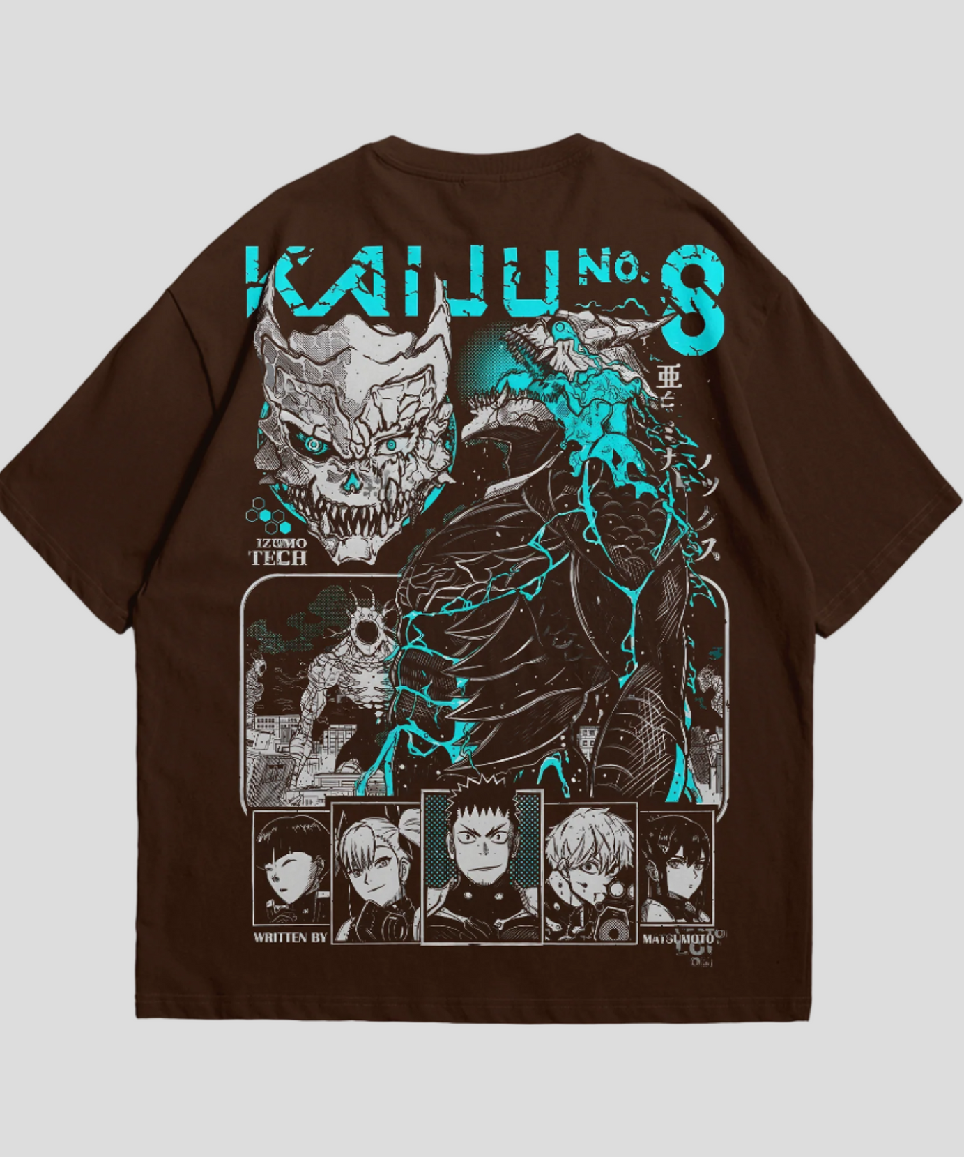 Kaiju No 8 Oversized 240 GSM Brown Coffee