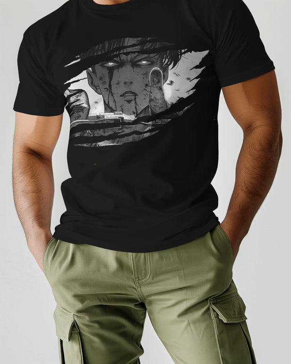 Levi Ackerman Tshirt Half Sleeves Round Neck - Attack on Titans