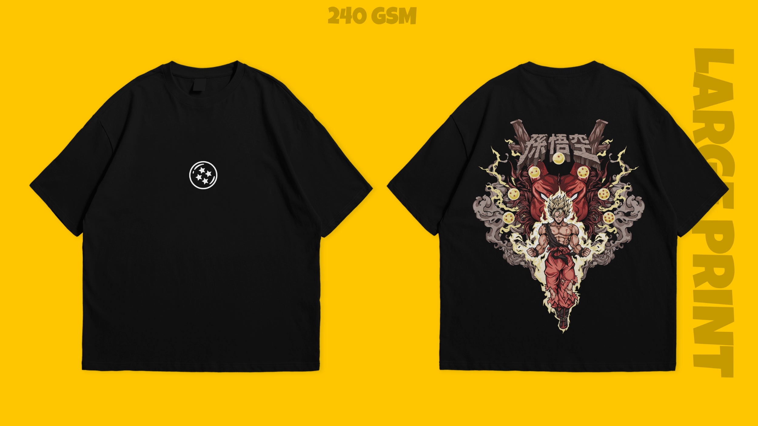 Goku Anime Oversized Tshirt 240 GSM