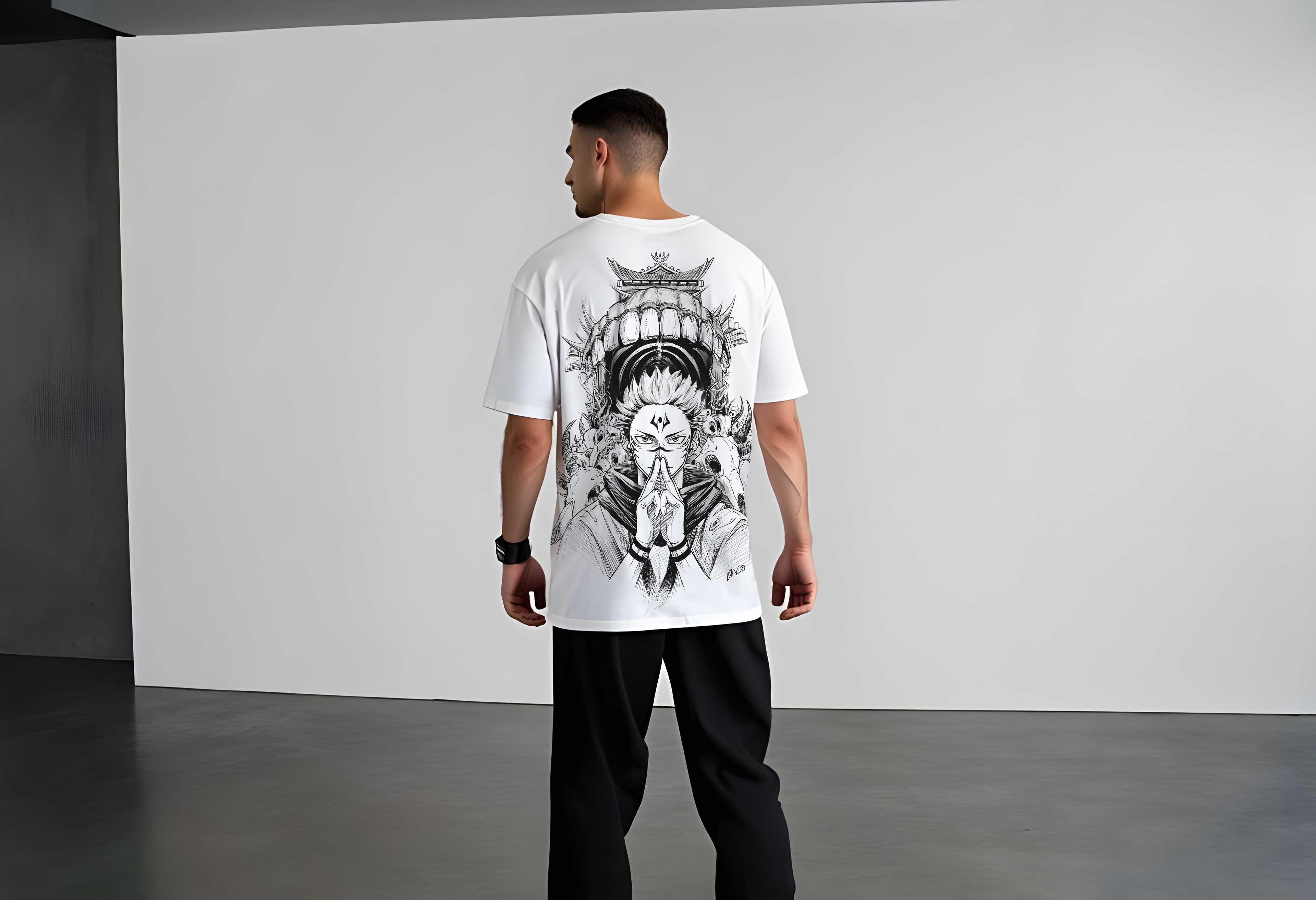 Sukuna Domain White Oversized Tshirt 240 GSM