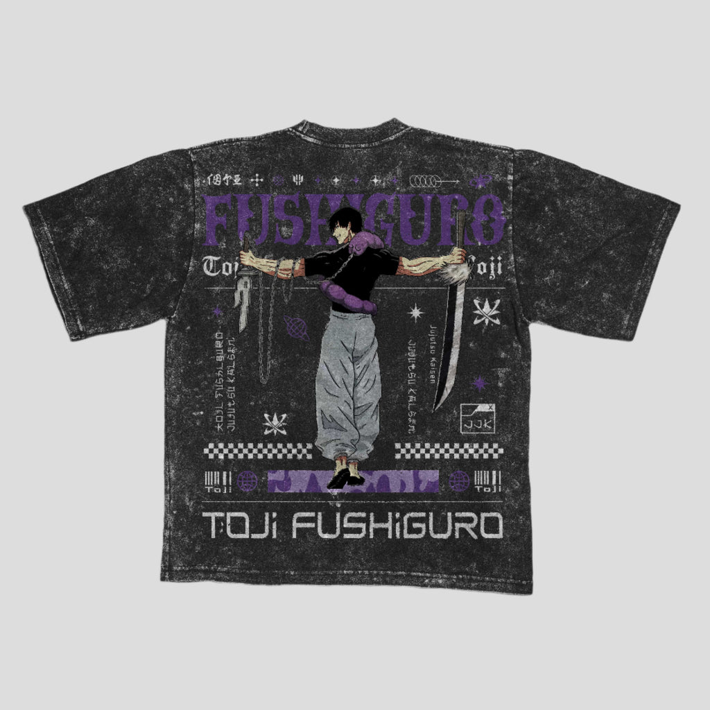 Toji Swords Stone Washed Oversized Tshirt 240 GSM
