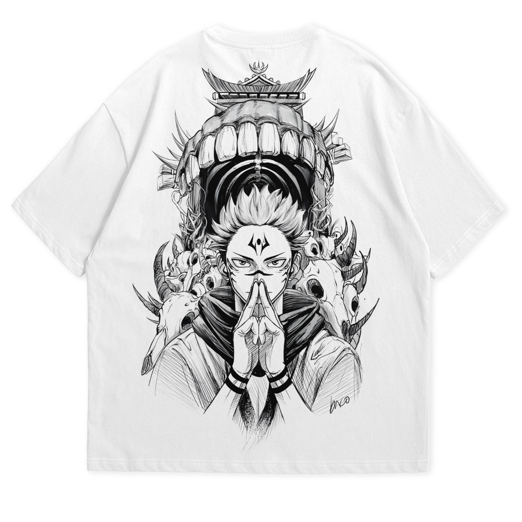 Sukuna Domain White Oversized Tshirt 240 GSM