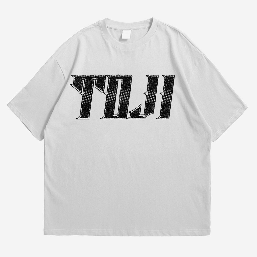 Toji White Drop Shoulder 240 GSM Tshirt