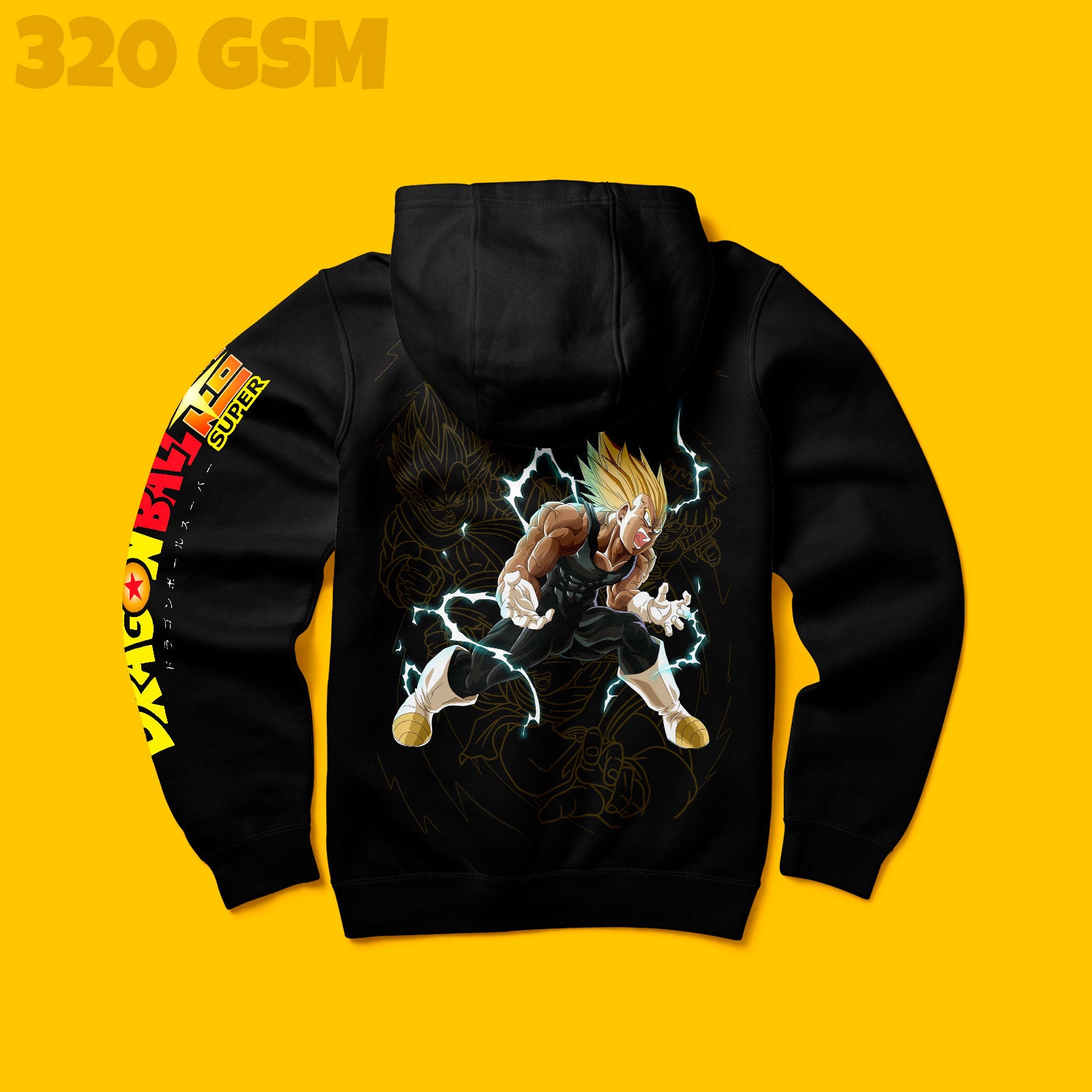 Vegeta Thunder Zipper Hoodie 350 GSM