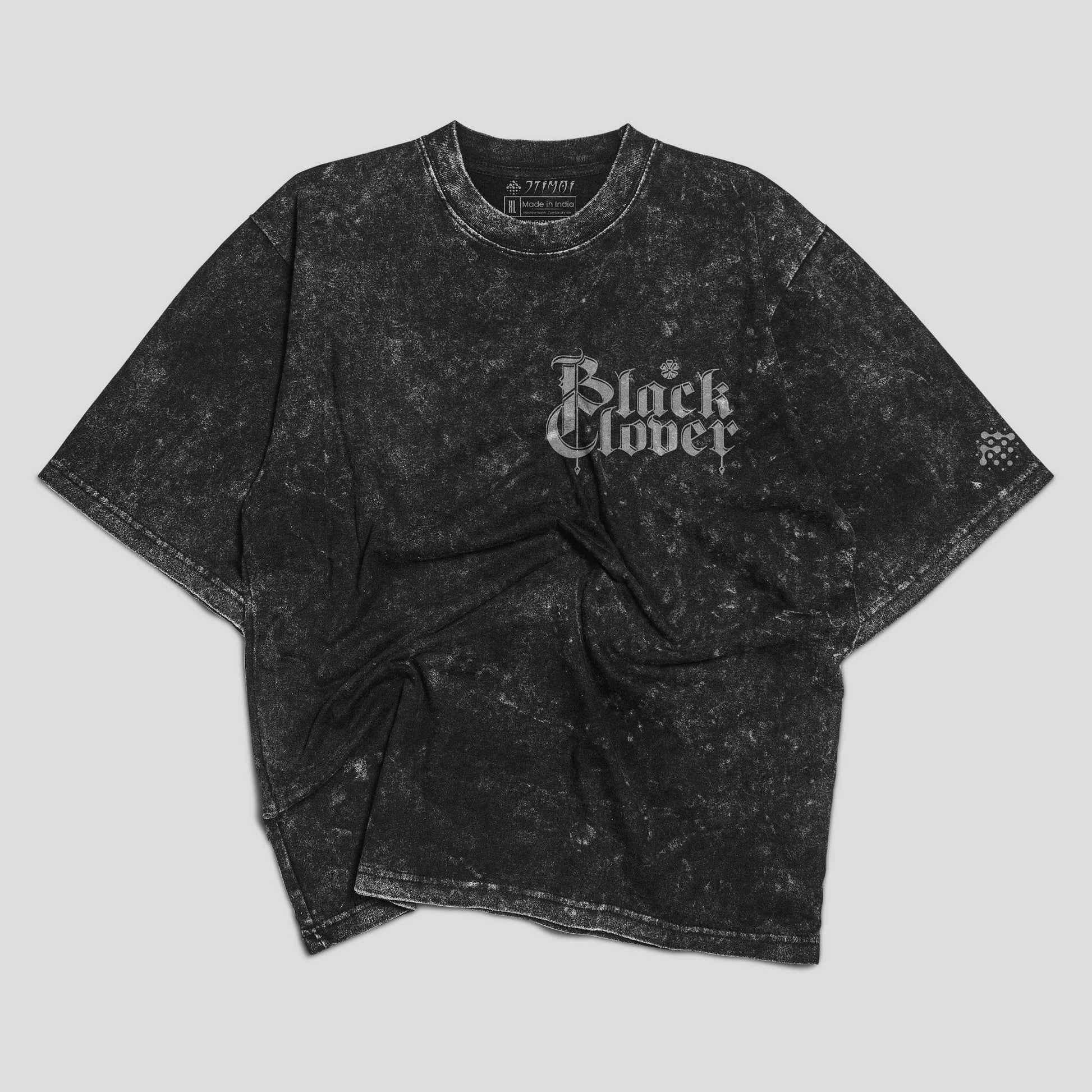 Black Clover Acid Wash Oversized Tshirt