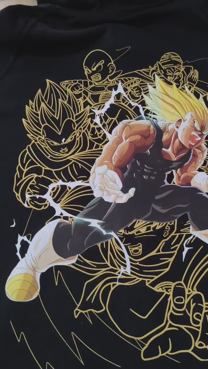 Vegeta Thunder Zipper Hoodie 350 GSM