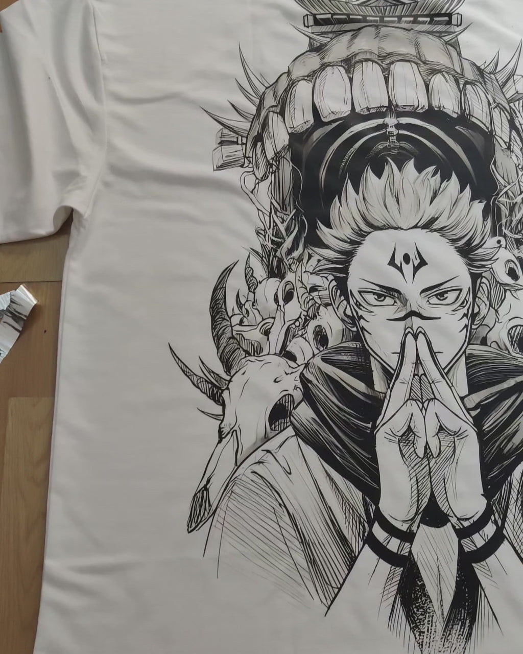Sukuna Domain White Oversized Tshirt 240 GSM