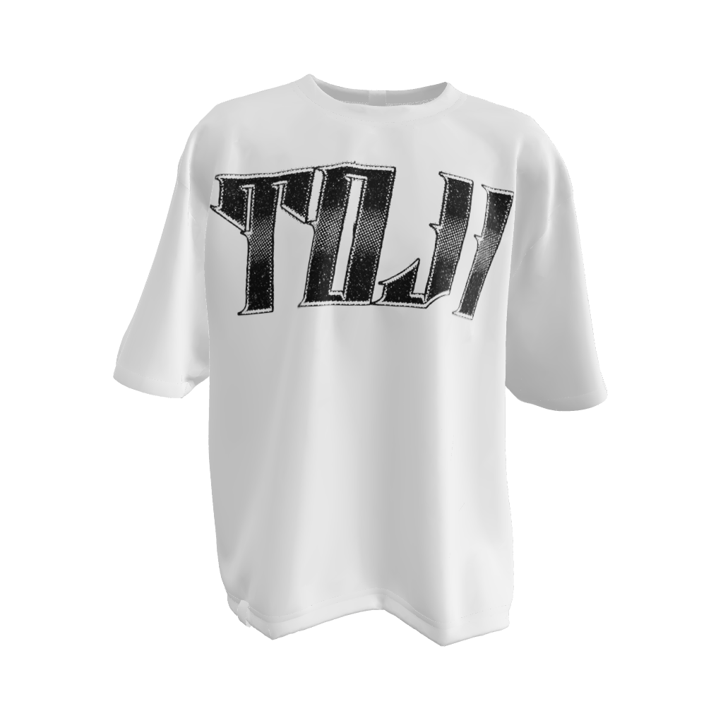 Toji White Drop Shoulder 240 GSM Tshirt