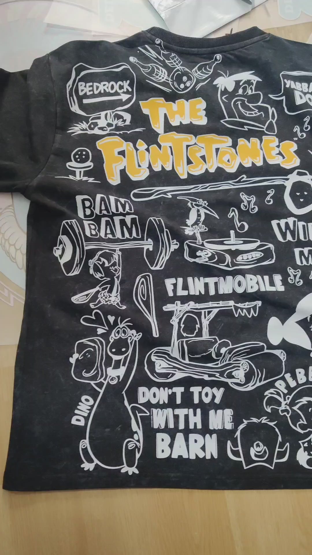 The Flintstones Acid Washed Oversized 240 GSM