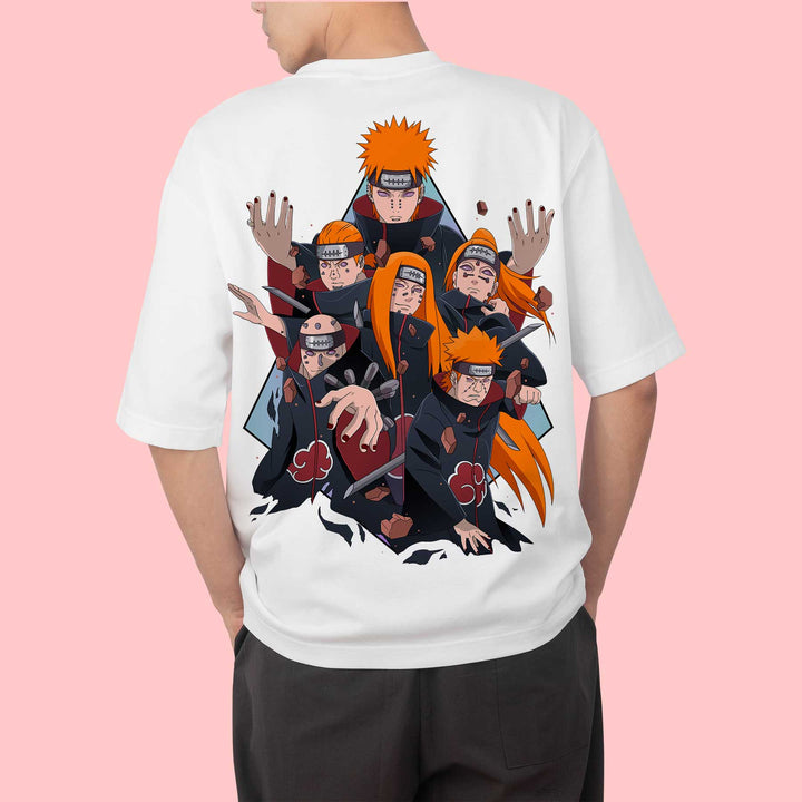 Akatsuki Pain oversized Anime Tshirt White Edition - Gizmoz.in