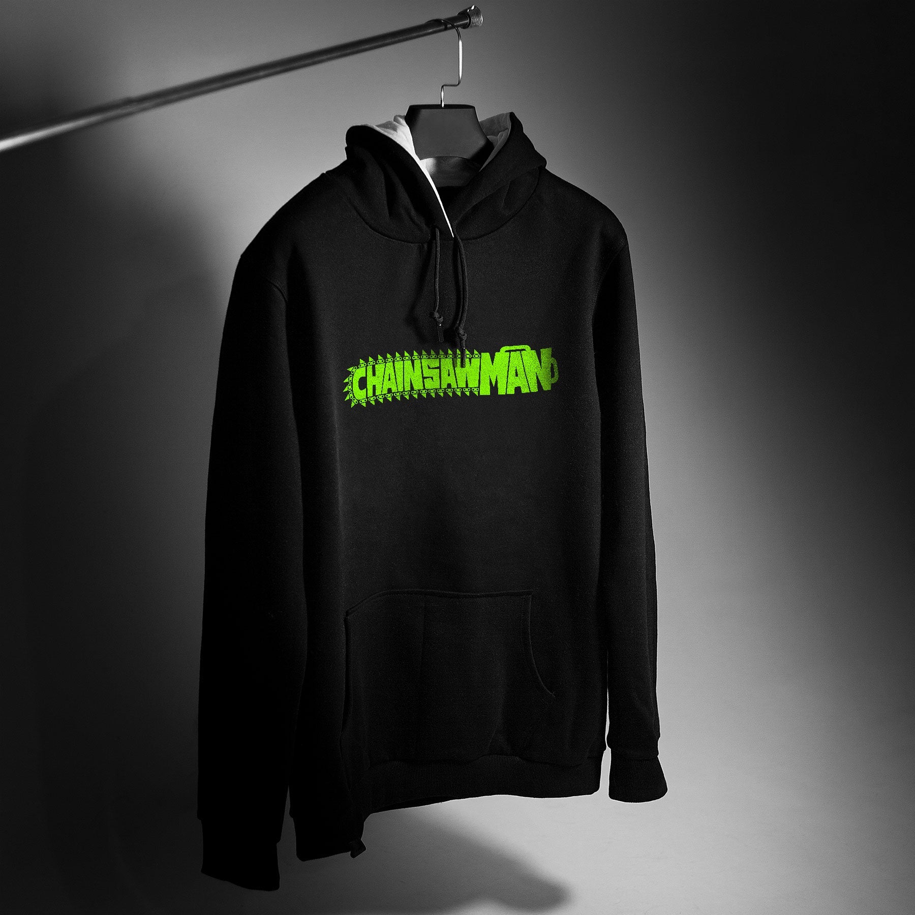 Chainsaw man Black Two Tone Hoodie Floroscent Edition - Gizmoz.in