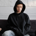 Dense Black Zipper Hoodie 300 GSM - Gizmoz.in