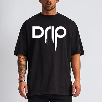 Drip Logo Black Oversized tshirt - Gizmoz.in