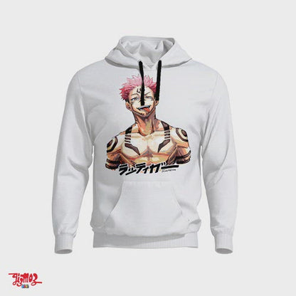 Sukuna Hoodie  White - Jujutsu Kaisen