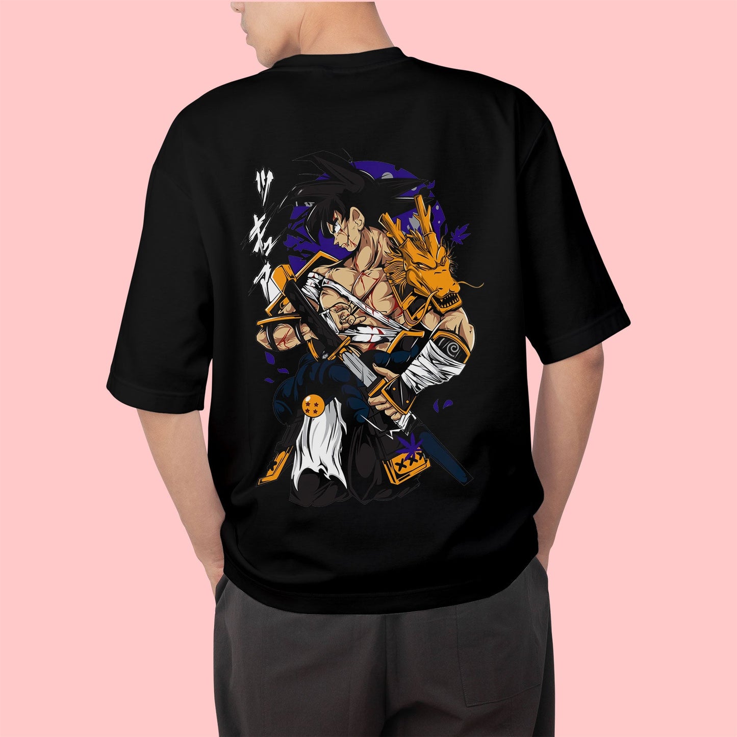 Goku Samurai oversized Anime Tshirt Black Edition - Gizmoz.in