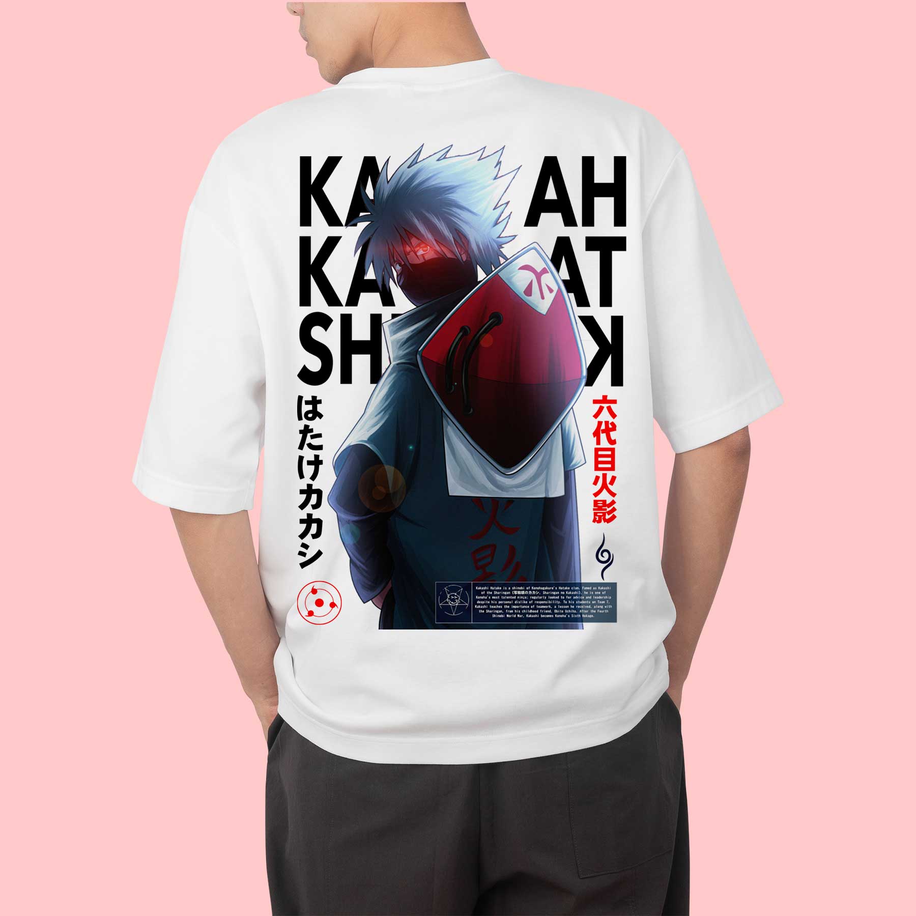 Kakashi Naruto Oversized Anime Tshirt - Gizmoz.in
