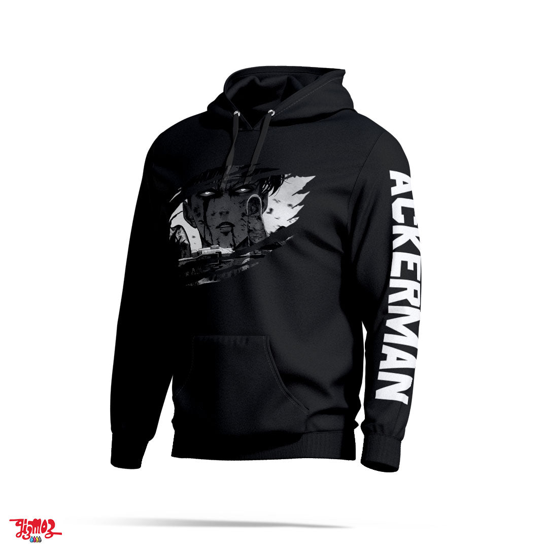 Levi Hoodie Ackerman Sweater Levi Aot Hoodie Black Anime Attack On