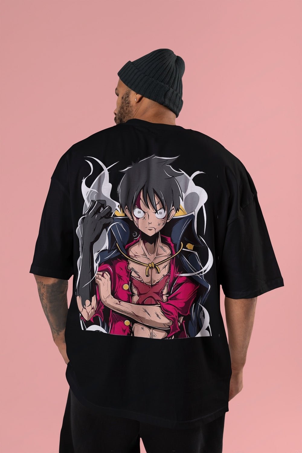 Luffy Punch oversized Anime Tshirt Black Edition - Gizmoz.in