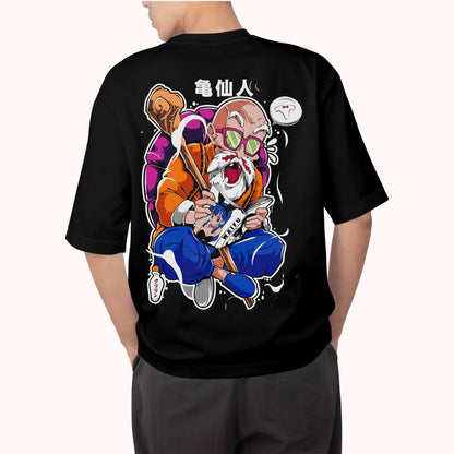 Roshi oversized Anime Tshirt Black Edition - Gizmoz.in