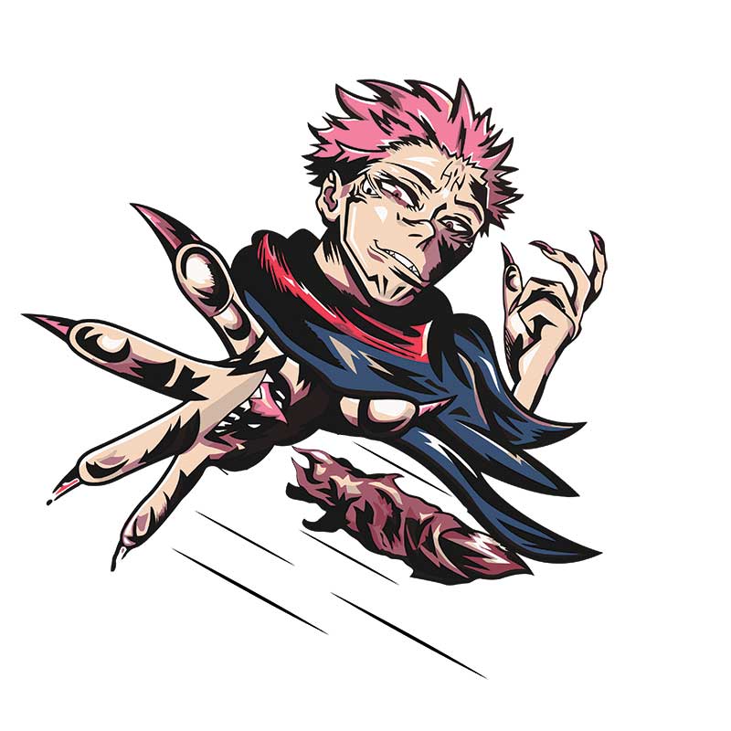 Sukuna Jujutsu Kaisen Black Zipper Hoodie - Gizmoz.in