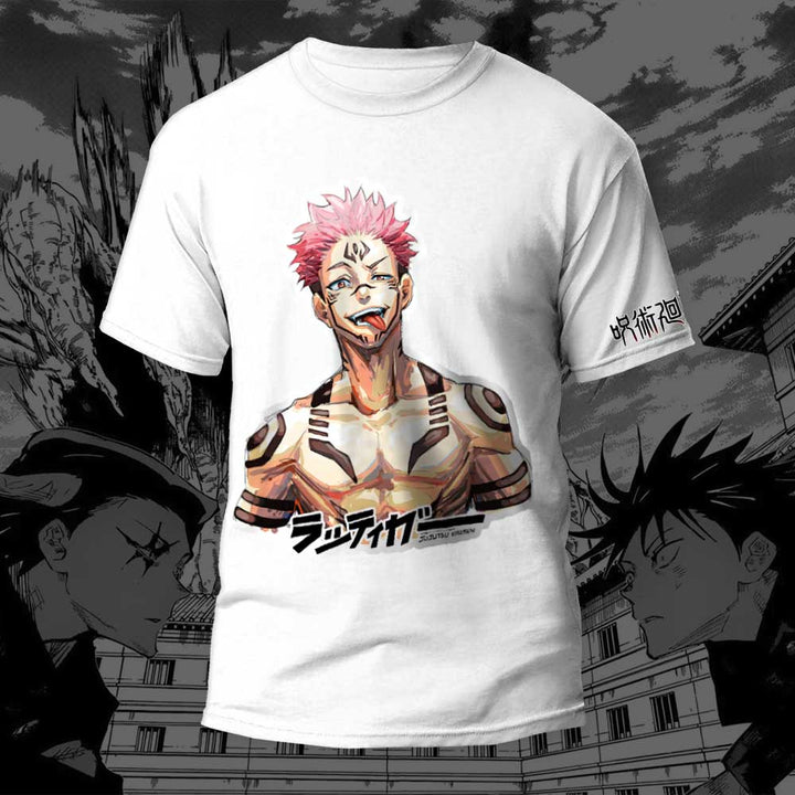 Sukuna White Tshirt - Jujutsu Kaisen - Gizmoz.in