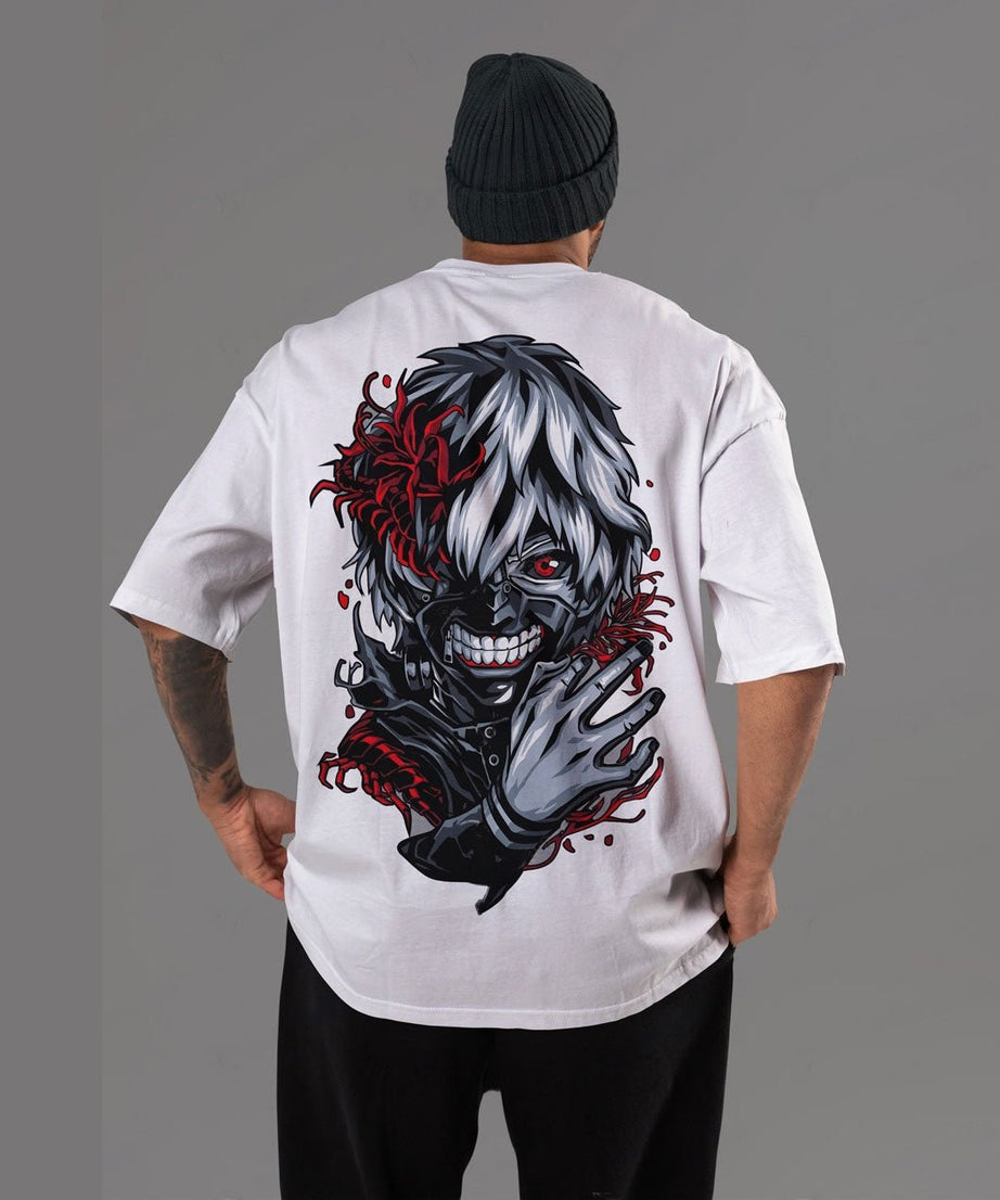 Tokyo Ghoul oversized Anime Tshirt White Edition - Gizmoz.in