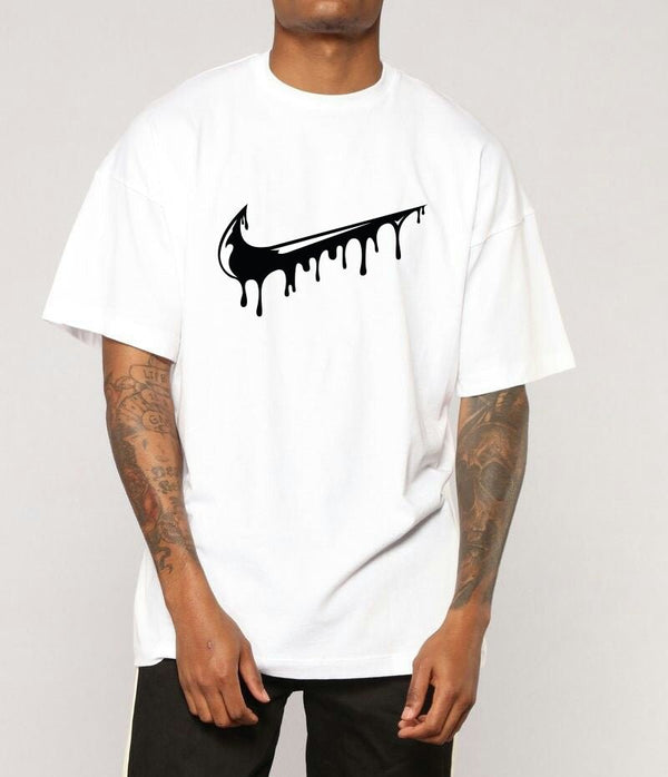 White Oversized Tshirt Drip Tick - Gizmoz.in