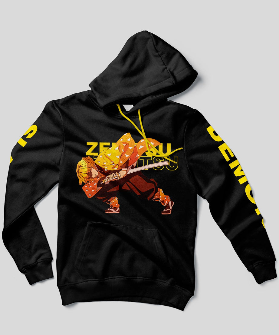Zenitsu Demon Slayer Black Hoodie - Gizmoz.in