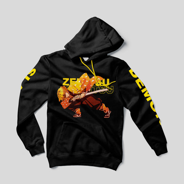 Zenitsu Demon Slayer Black Hoodie - Gizmoz.in