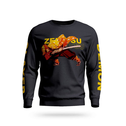 Zenitsu Demon Slayer Black Sweatshirt - Gizmoz.in